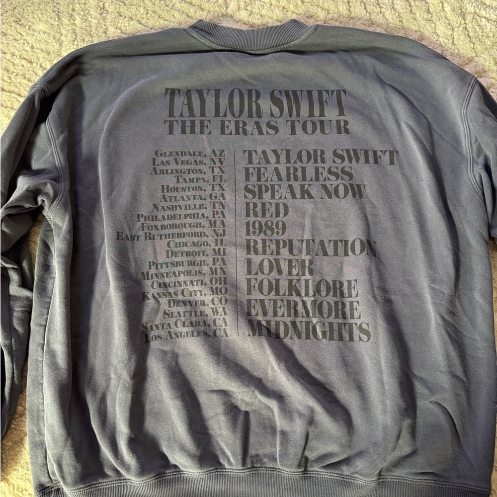 Taylor Swift The Eras Tour Charcoal Crewneck Sweater - Picture 3 of 3
